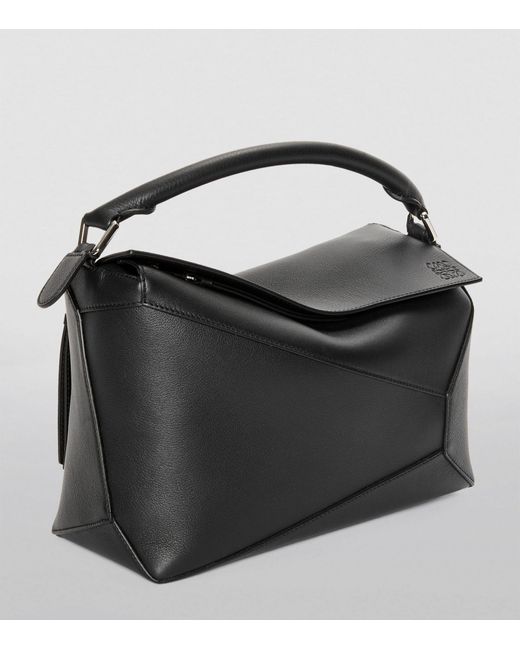 Loewe Black Leather Puzzle Edge Top-handle Bag