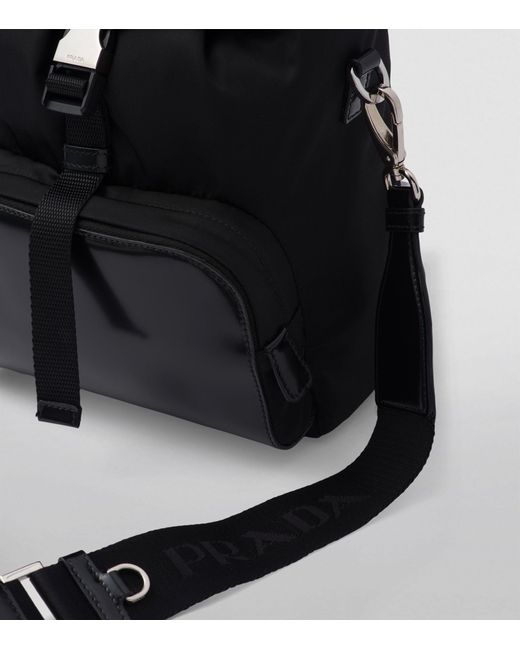 Prada Black Re-nylon And Leather Backpack Shoulder Bag for men