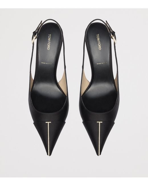 Tom Ford Black Satin Slingback Pumps 105