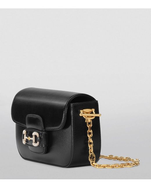 Gucci Black Small Leather Horsebit 1955 Shoulder Bag