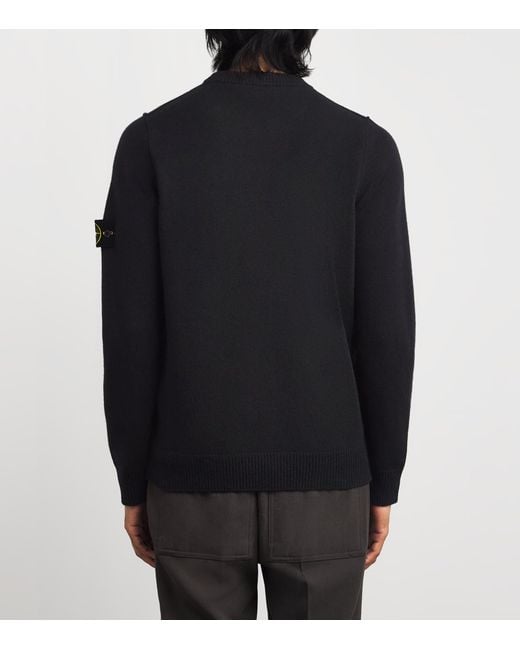 Stone Island Black Virgin Wool-Blend Midweight Sweater for men