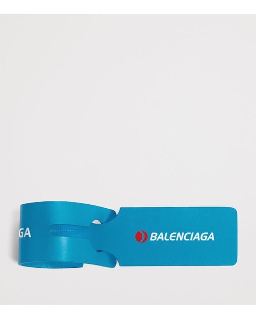 Balenciaga Blue Leather Keyring for men