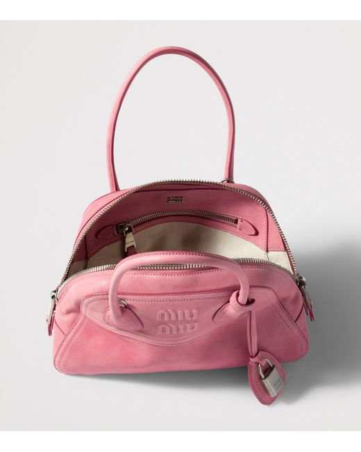Miu Miu Pink Nappa Leather Vivant Top-Handle Bag