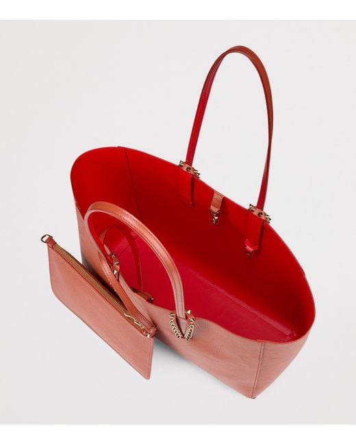 Christian Louboutin Red Cabata Small Calfskin Tote Bag