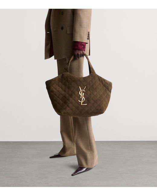 Saint Laurent Brown Medium Suede Icare Tote Bag