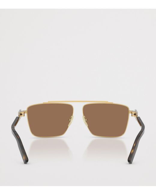 Dolce & Gabbana Brown Metal Square Sunglasses for men