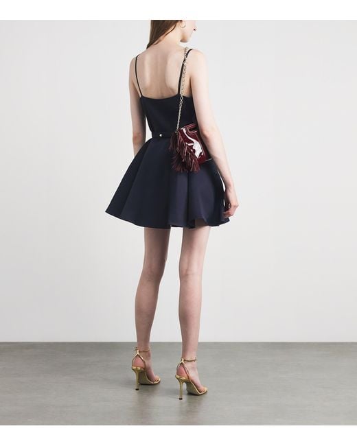 Maje Blue Faille Embellished Mini Dress