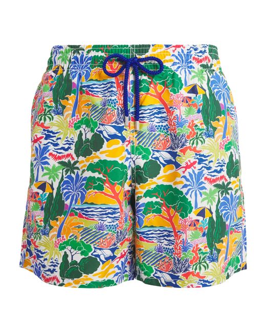 Vilebrequin Multicolor Seaside Life Print Moorea Swim Shorts for men