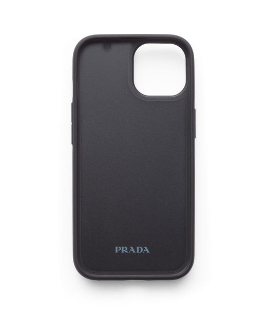 Prada Black Saffiano Leather Iphone 15 Case