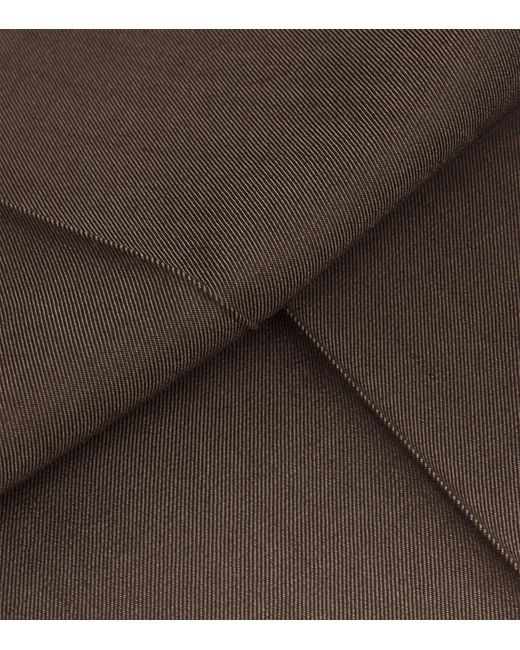 Max Mara Gray Wool Gabardine Drawstring Trousers