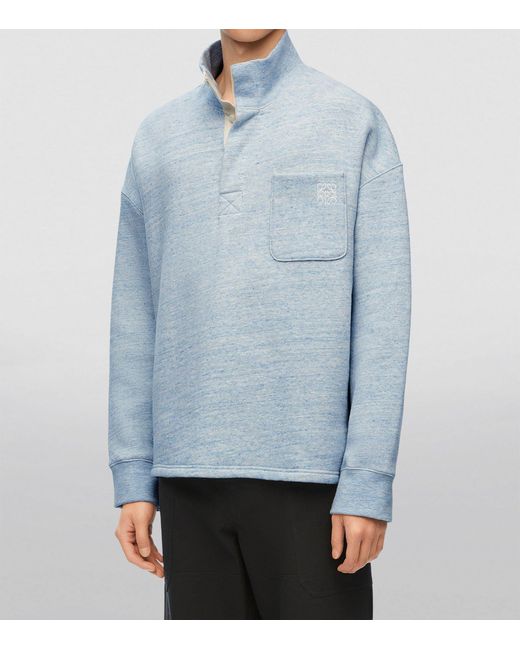 Loewe Blue Funnel-neck Sweatshirt for men