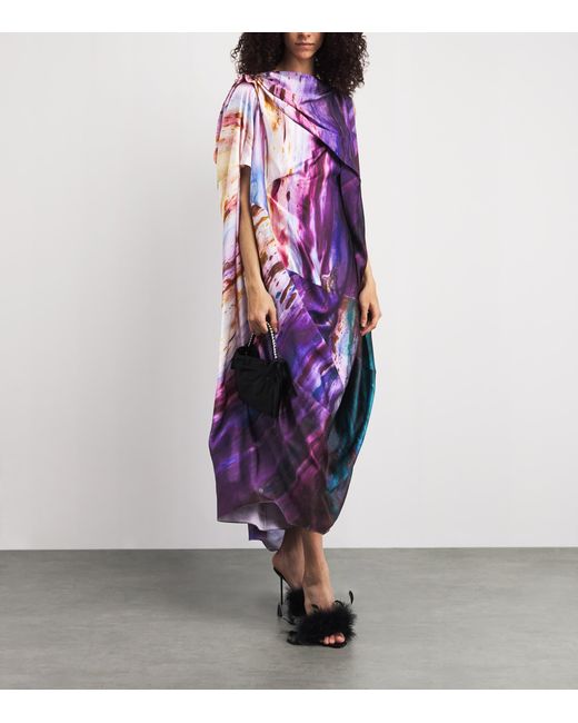 Roksanda Purple Silk Robina Kaftan Maxi Dress