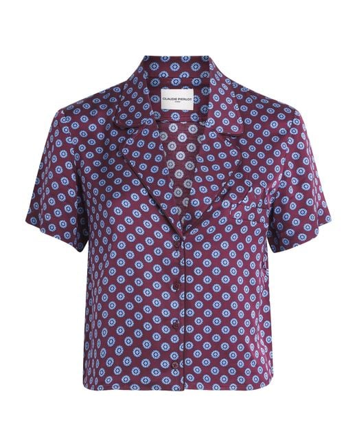 Claudie Pierlot Purple Satin Printed Shirt