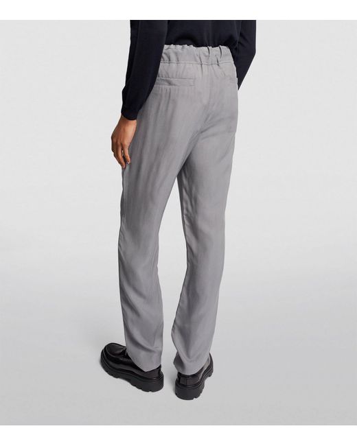 Buy EMPORIO ARMANI Relaxed Fit Flat-Front Trousers | Grey Color Men | AJIO  LUXE