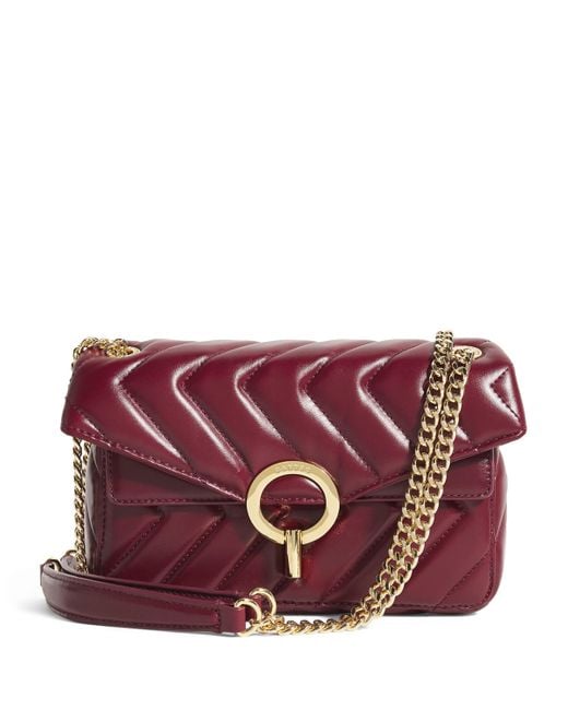 Sandro Purple Quilted Leather Yza Shoulder Bag