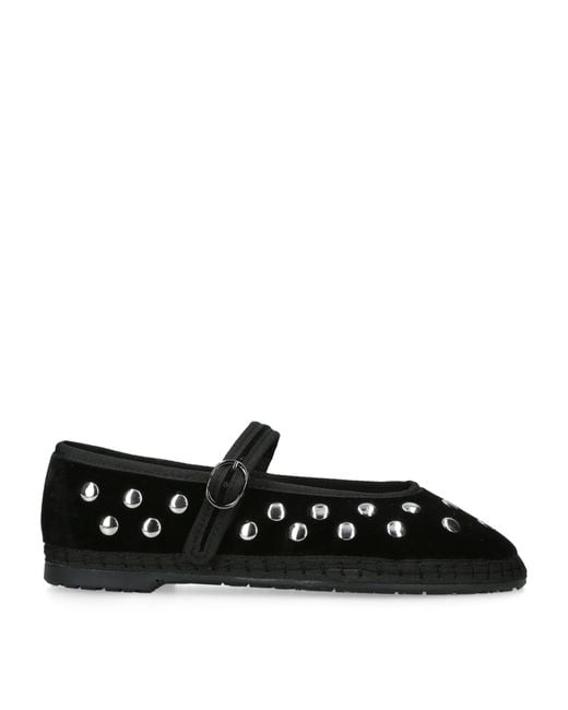 Flabelus Black Embellished Mae Mary Janes