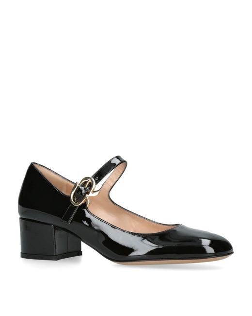 Gianvito Rossi Leather Mary Jane Pumps 45 in Black | Lyst