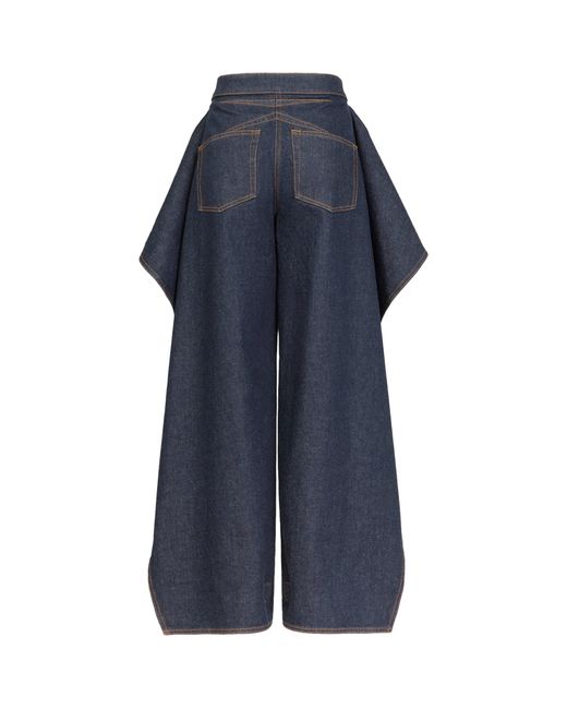 Alaïa Blue Flap Open-Leg Jeans