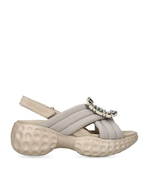 Roger Vivier Gray Viv' Run Light Strass Sandals