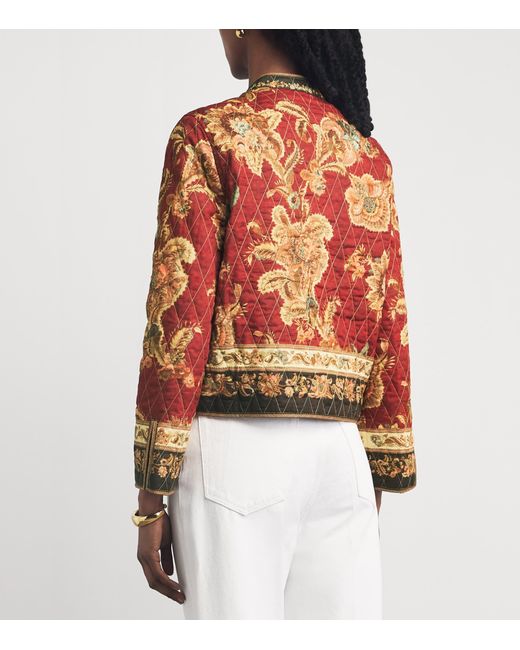 Zimmermann Brown Cotton Printed Aster Bomber Jacket