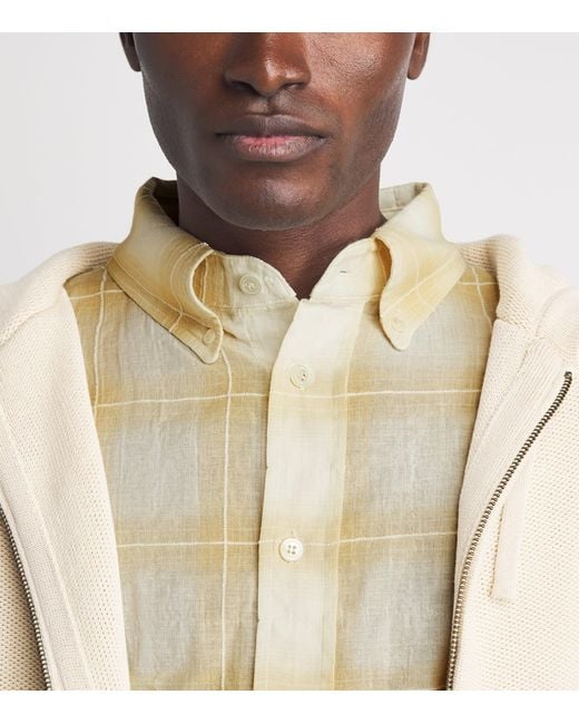 Picante Natural Cotton Crinkle Check Rocco Shirt for men