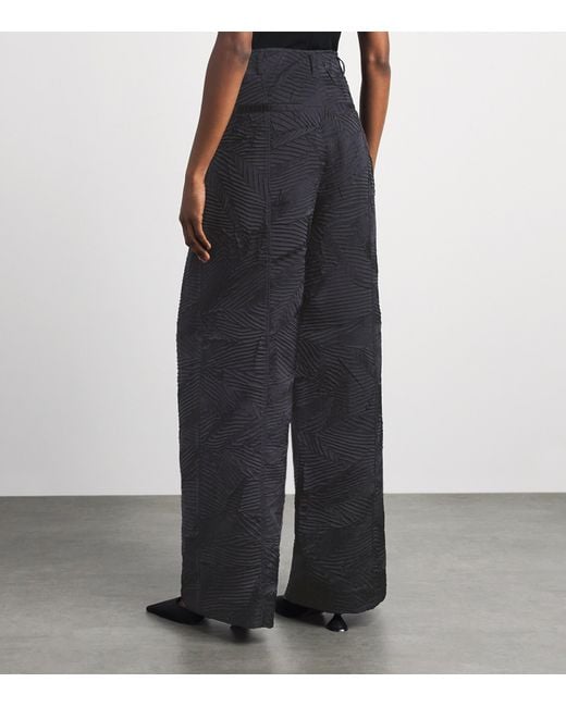 Ulla Johnson Blue Satin Crinkled Carine Trousers