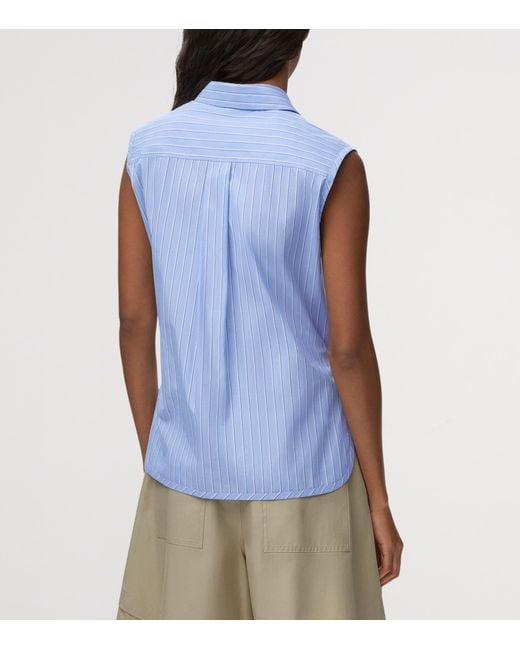 Loewe Blue X Paula's Ibiza Cotton-Blend Stripe Sleeveless Shirt