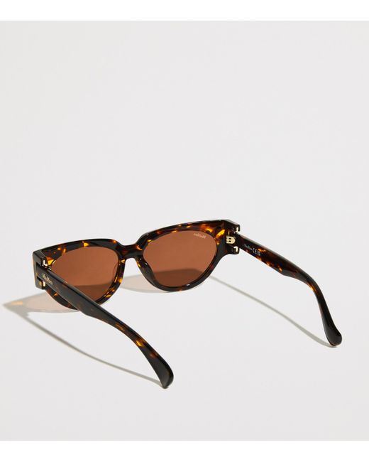 Max Mara Brown Tortoiseshell Oval Sunglasses