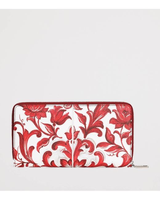 Dolce & Gabbana Red Leather Majolica Wallet for men