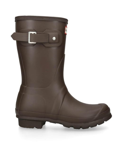 Hunter Brown Original Short Wellington Boots