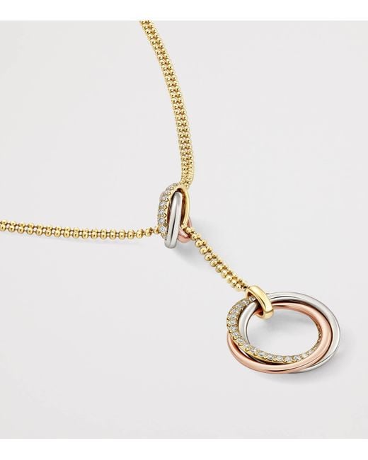 Cartier Metallic Mixed And Diamond Trinity Necklace
