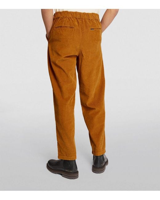 Barbour Orange Corduroy Spedwell Trousers for men
