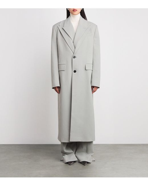 Jean Paul Gaultier Gray Double-Layer Longline Coat