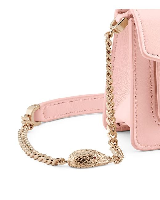 BVLGARI Pink Micro Calf Leather Serpenti Forever Cross-body Bag