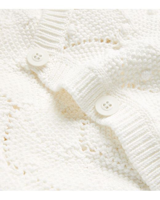 Max Mara White Argyle-knit Zenit Cardigan