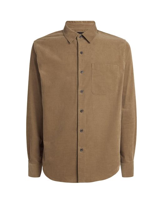 Vince Brown Cotton Corduroy Shirt for men