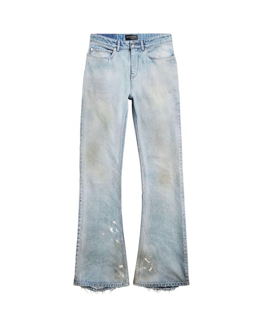 Balenciaga Blue Distressed Bootcut Jeans