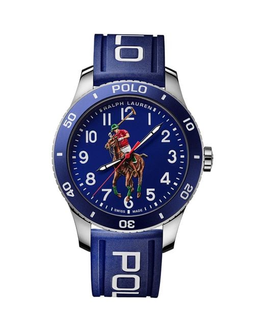 Polo Ralph Lauren Blue Stainless Steel Polo Sport Watch 42mm for men