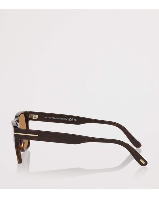 Tom Ford Brown Tortoiseshell Calder Square Sunglasses for men