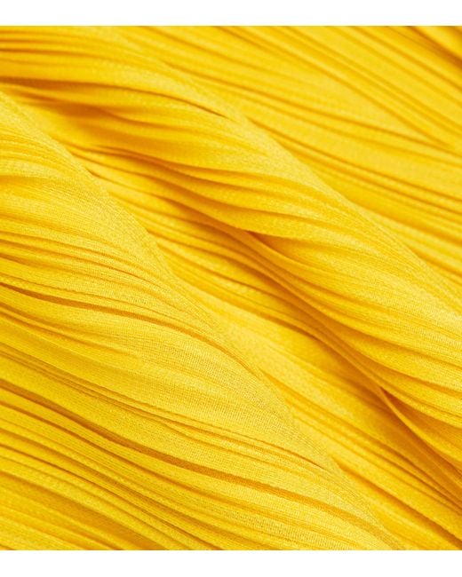 Pleats Please Issey Miyake Yellow Monthly Colors July Midi Dress