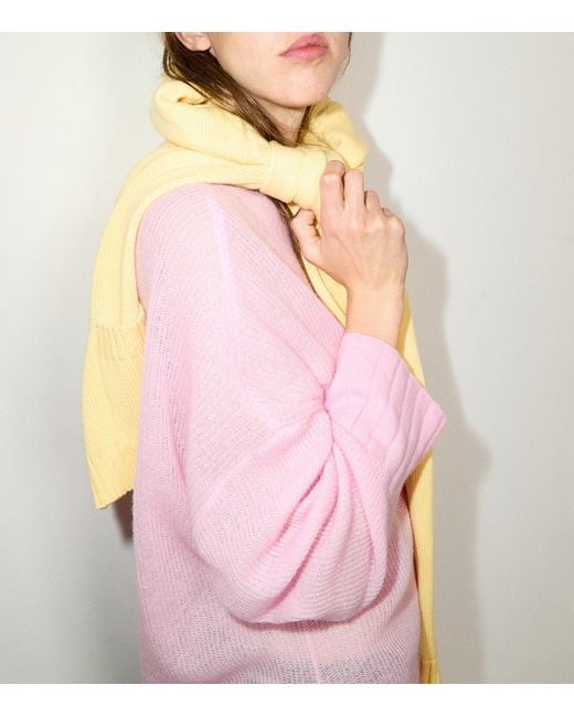MAX&Co. Pink Wool-Blend Boat-Neck Sweater