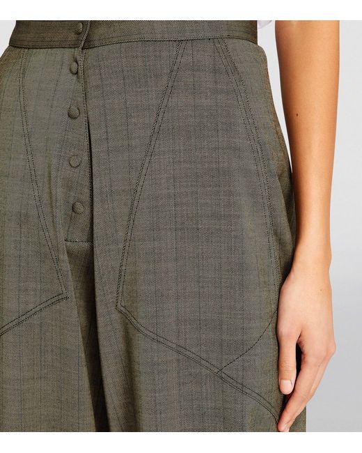 Stella McCartney Green Wool Tapered Trousers
