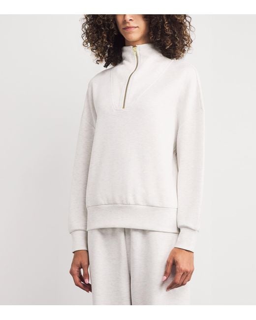 Varley White Doublesoft Hawley Half-Zip Sweatshirt
