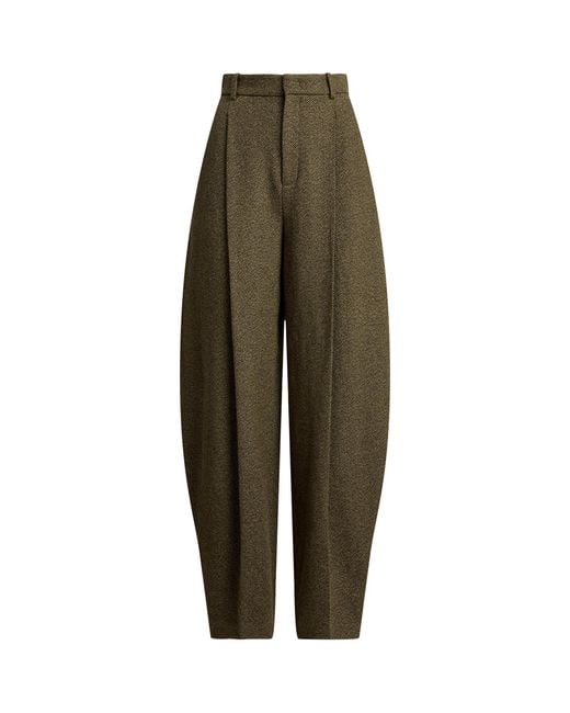 Ralph Lauren Green Linen-Cashmere Harlo Trousers