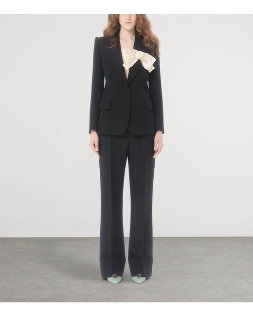 Valentino Black Virgin Wool-Silk Blazer