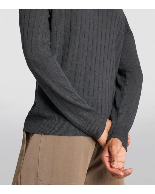 Barena Gray Linen-cotton Rib-knit Sweater for men