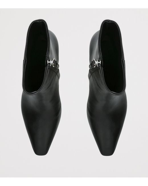 Aeyde Black Leather Maris Ankle Boots 75