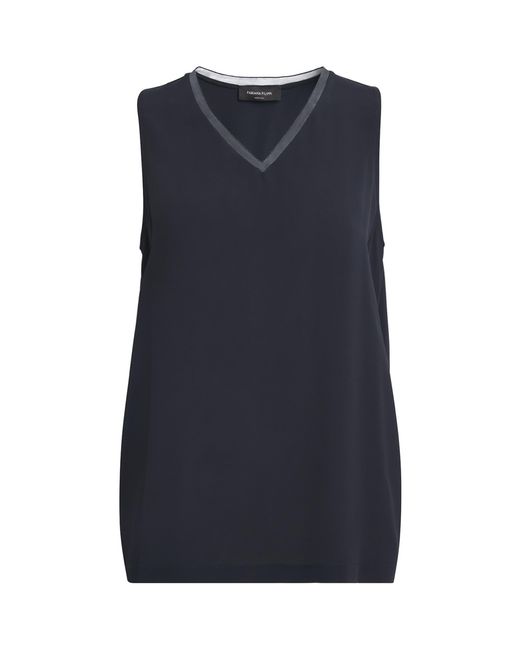 Fabiana Filippi Blue Embellished Crepe Tank Top