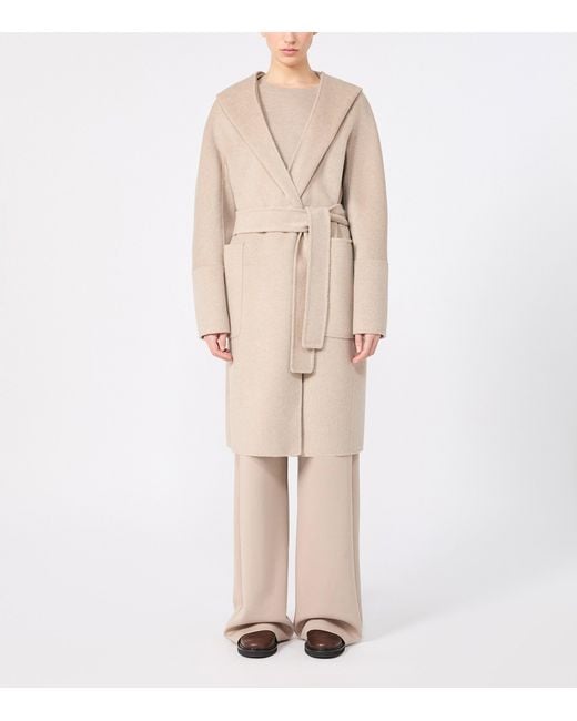 Max Mara Natural Wool-Cashmere Wrap Coat