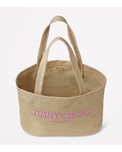 Jimmy Choo Natural Raffia Beach Tote Bag